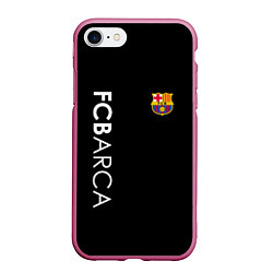 Чехол iPhone 7/8 матовый FC BARCA BLACK STYLE, цвет: 3D-малиновый