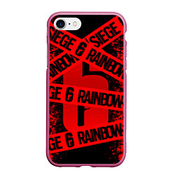Чехол iPhone 7/8 матовый Rainbow Six Siege: Опасно для жизни, цвет: 3D-малиновый
