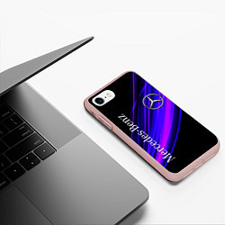 Чехол iPhone 7/8 матовый MERCEDES-BENZ МЕРСЕДЕС-БЕНЗ ПУРПУРНЫЙ, цвет: 3D-светло-розовый — фото 2