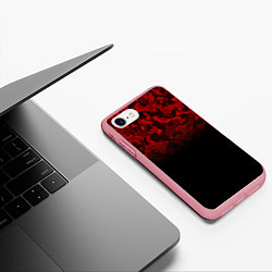 Чехол iPhone 7/8 матовый BLACK RED CAMO RED MILLITARY, цвет: 3D-баблгам — фото 2