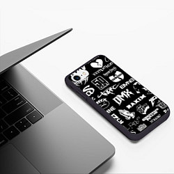 Чехол iPhone 7/8 матовый RAP & HIP HOP LOGOS цвета 3D-черный — фото 2