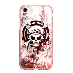 Чехол iPhone 7/8 матовый Трафальгар Ло Пираты сердца Весёлый Роджер, цвет: 3D-светло-розовый