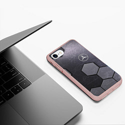 Чехол iPhone 7/8 матовый Mercedes-Benz vanguard pattern, цвет: 3D-светло-розовый — фото 2