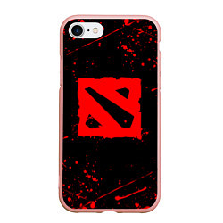 Чехол iPhone 7/8 матовый DOTA 2 БРЫЗГИ КРАСОК ДОТА 2 ЛОГО, цвет: 3D-светло-розовый