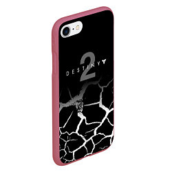 Чехол iPhone 7/8 матовый Destiny Трещины по всюду, цвет: 3D-малиновый — фото 2