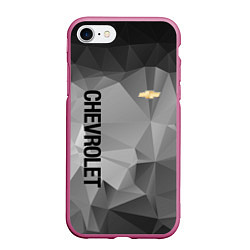 Чехол iPhone 7/8 матовый Chevrolet Geometry, цвет: 3D-малиновый