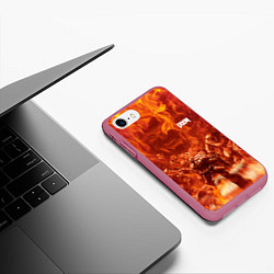 Чехол iPhone 7/8 матовый Hell Monster vs Doom, цвет: 3D-малиновый — фото 2
