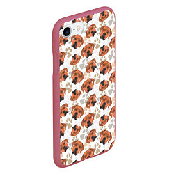 Чехол iPhone 7/8 матовый Собака Родезийский Риджбек, цвет: 3D-малиновый — фото 2