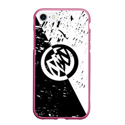 Чехол iPhone 7/8 матовый Buick Black and White Grunge, цвет: 3D-малиновый