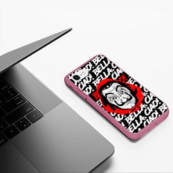 Чехол iPhone 7/8 матовый БУМАЖНЫЙ ДОМ БЕЛЛА ЧАО! УЗОР, цвет: 3D-малиновый — фото 2