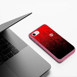 Чехол iPhone 7/8 матовый MU red-black, цвет: 3D-малиновый — фото 2