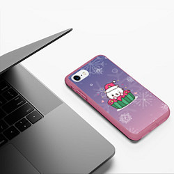 Чехол iPhone 7/8 матовый Happy New Year 2022 Сat 5, цвет: 3D-малиновый — фото 2