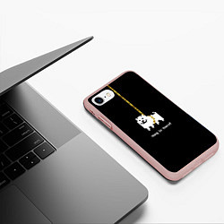 Чехол iPhone 7/8 матовый UNDERTALE DOG НА КАНАТЕ, цвет: 3D-светло-розовый — фото 2