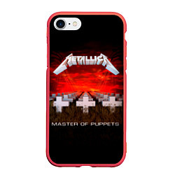 Чехол iPhone 7/8 матовый Master of Puppets - Metallica, цвет: 3D-красный
