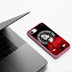 Чехол iPhone 7/8 матовый БУМАЖНЫЙ ДОМ BERLIN БЕРЛИН, цвет: 3D-малиновый — фото 2