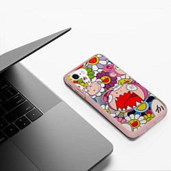 Чехол iPhone 7/8 матовый Takashi Murakami кричащий арт, цвет: 3D-светло-розовый — фото 2