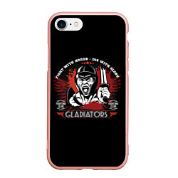 Чехол iPhone 7/8 матовый GLADIATORS, цвет: 3D-светло-розовый