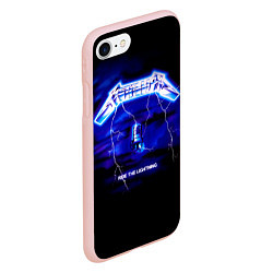 Чехол iPhone 7/8 матовый Ride the Lightning - Metallica, цвет: 3D-светло-розовый — фото 2