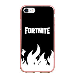 Чехол iPhone 7/8 матовый Fortnite Огонь, цвет: 3D-светло-розовый