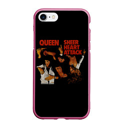 Чехол iPhone 7/8 матовый Sheer Heart Attack - Queen, цвет: 3D-малиновый