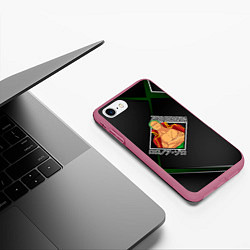 Чехол iPhone 7/8 матовый Ван-Пис One Piece, Зоро Ророноа Zoro Roronoa, цвет: 3D-малиновый — фото 2
