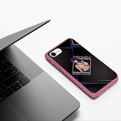 Чехол iPhone 7/8 матовый Shogun Raiden Сёгун Райдэн Эи, Genshin Impact, цвет: 3D-малиновый — фото 2