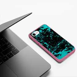 Чехол iPhone 7/8 матовый НЕОНОВЫЕ БРЫЗГИ КРАСОК ГРАНЖ NEON, цвет: 3D-малиновый — фото 2