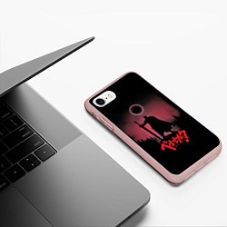 Чехол iPhone 7/8 матовый Ночной берсерк, цвет: 3D-светло-розовый — фото 2