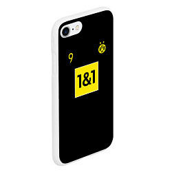Чехол iPhone 7/8 матовый Haaland 9 - Borussia Dortmund, цвет: 3D-белый — фото 2