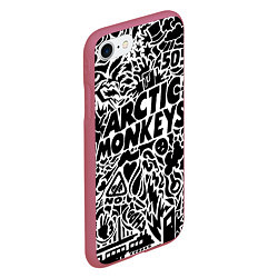 Чехол iPhone 7/8 матовый Arctic monkeys Pattern, цвет: 3D-малиновый — фото 2