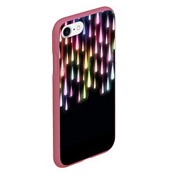 Чехол iPhone 7/8 матовый Праздничные Огни, цвет: 3D-малиновый — фото 2