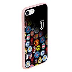 Чехол iPhone 7/8 матовый JUVENTUS LOGOBOMBING SPORT, цвет: 3D-светло-розовый — фото 2