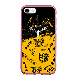 Чехол iPhone 7/8 матовый Паттерн Tokyo Revengers, цвет: 3D-малиновый