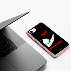 Чехол iPhone 7/8 матовый Черная половина Монокума - Danganronpa, цвет: 3D-светло-розовый — фото 2