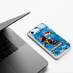 Чехол iPhone 7/8 матовый МАЙНКРАФТ НОВОГОДНИЙ, MINECRAFT, цвет: 3D-белый — фото 2