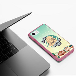 Чехол iPhone 7/8 матовый !Хо Хо!, цвет: 3D-малиновый — фото 2