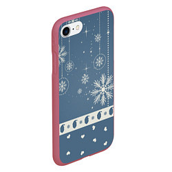 Чехол iPhone 7/8 матовый Капелька новогоднего настроения, цвет: 3D-малиновый — фото 2