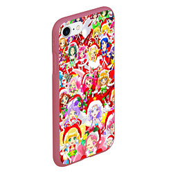 Чехол iPhone 7/8 матовый Все аниме персонажи Новый год, цвет: 3D-малиновый — фото 2