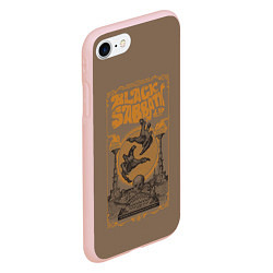 Чехол iPhone 7/8 матовый Black Sabbat Tour, цвет: 3D-светло-розовый — фото 2