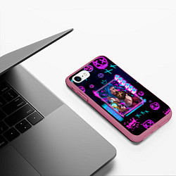 Чехол iPhone 7/8 матовый Аркейн неон, цвет: 3D-малиновый — фото 2