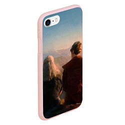 Чехол iPhone 7/8 матовый Ведьмак и Лютик, цвет: 3D-светло-розовый — фото 2