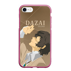 Чехол iPhone 7/8 матовый Дазай Осаму Dazai Osamu, bungou stray dogs образ, цвет: 3D-малиновый