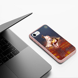 Чехол iPhone 7/8 матовый Нин Гуан Ningguang в примогеме, Genshin Impact Ген, цвет: 3D-светло-розовый — фото 2