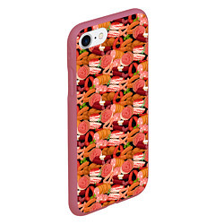 Чехол iPhone 7/8 матовый Мясные Продукты, цвет: 3D-малиновый — фото 2