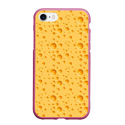 Чехол iPhone 7/8 матовый Сыр Cheese, цвет: 3D-малиновый