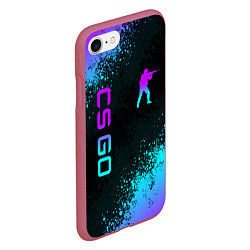 Чехол iPhone 7/8 матовый CS GO NEON SYMBOL STYLE SKIN КС ГО НЕОН, цвет: 3D-малиновый — фото 2