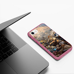 Чехол iPhone 7/8 матовый Битва Рыцарского ордена Империи, цвет: 3D-малиновый — фото 2