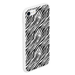 Чехол iPhone 7/8 матовый Чёрно-Белые полоски Зебры, цвет: 3D-белый — фото 2