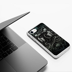 Чехол iPhone 7/8 матовый Gigers worlds Миры Ганса Гигера, цвет: 3D-белый — фото 2