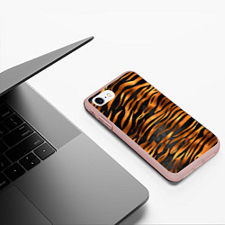 Чехол iPhone 7/8 матовый В шкуре тигра, цвет: 3D-светло-розовый — фото 2